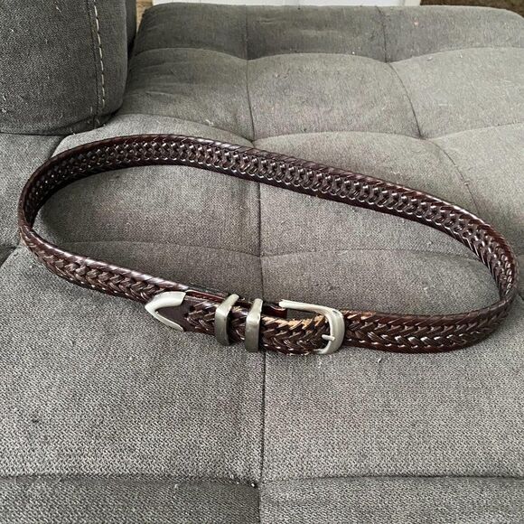 Vintage Braided Leather Belt Size 34 - Picture 4 of 5